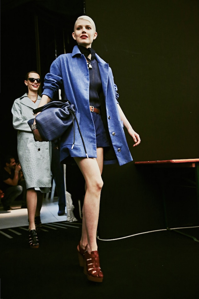 Backstage at Trussardi SS15 9