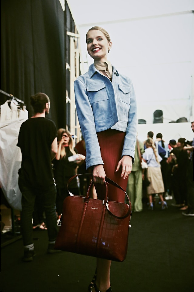Backstage at Trussardi SS15 12