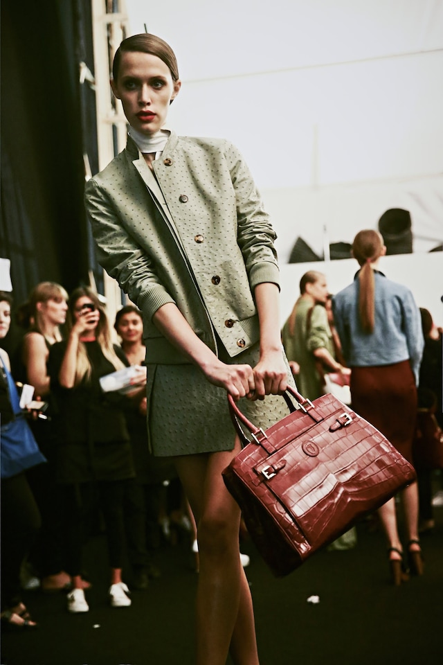 Backstage at Trussardi SS15 13
