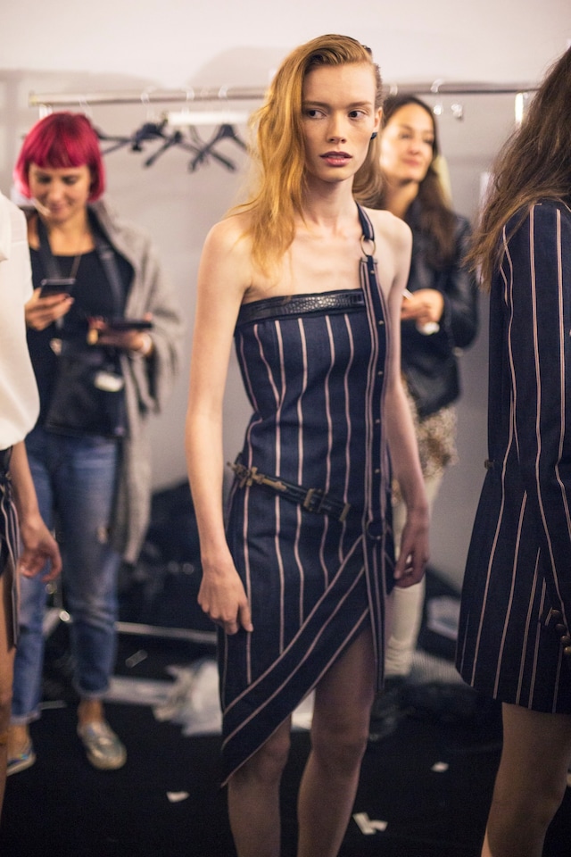 Backstage at Anthony Vaccarello SS15 Paris 17