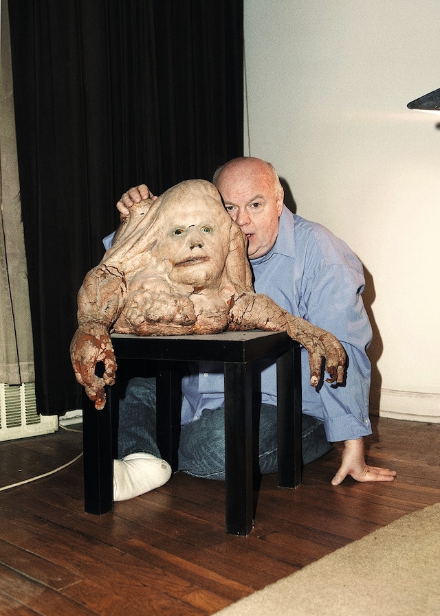 Henenlotter with Belial, the siamese twin from Basket Case 16
