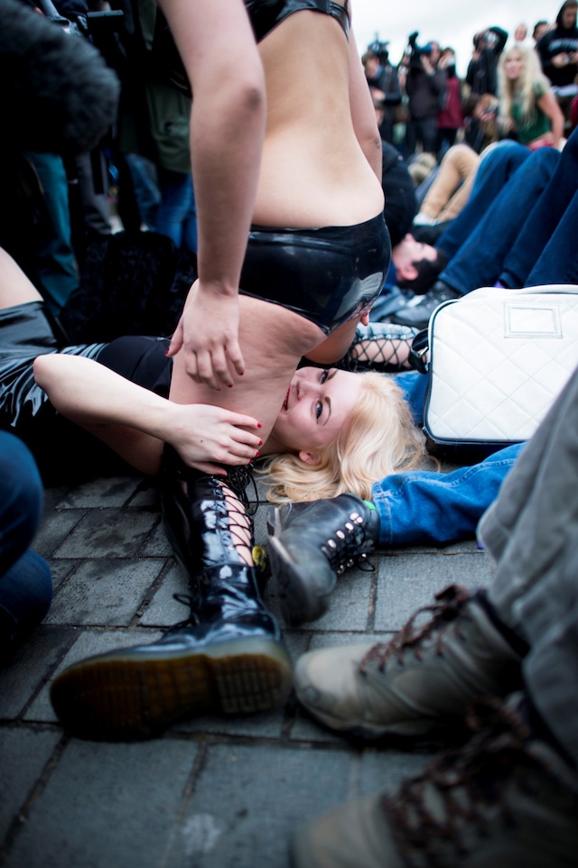 Westminster mass face-sitting UK porn ban protest 5