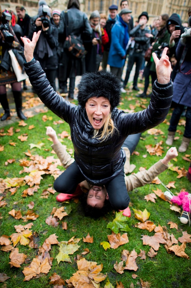 Westminster mass face-sitting UK porn ban protest 13