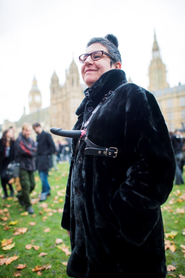 Westminster mass face-sitting UK porn ban protest 14