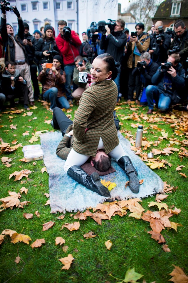 On Top Of The Mass Face Sitting Protest Dazed