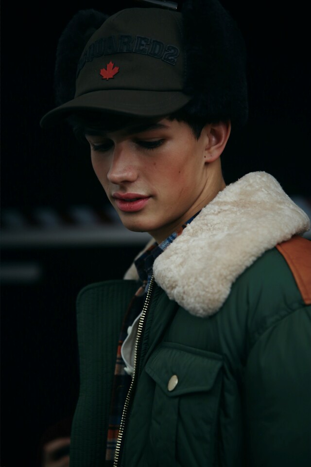Backstage Dsquared2 menswear cap aw15 models milan 17