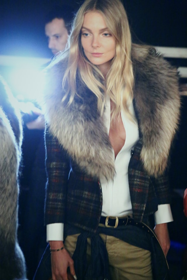 Backstage Dsquared2 menswear fur model aw15 milan 9