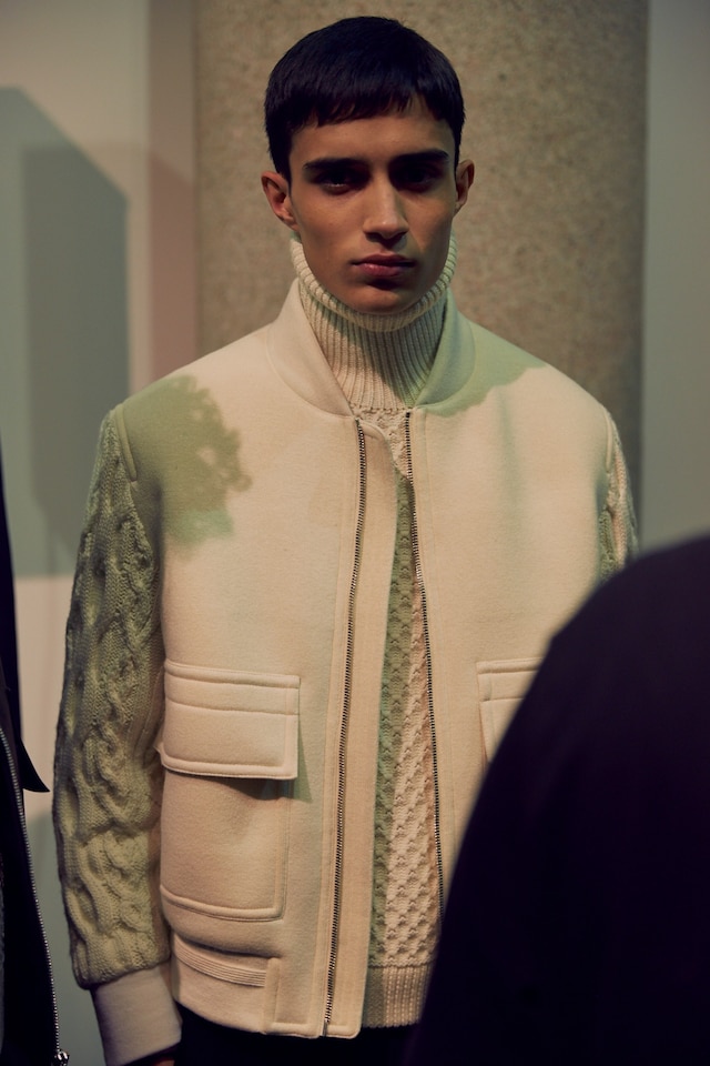 Neil Barrett AW15 backstage menswear Milan turtle neck 10