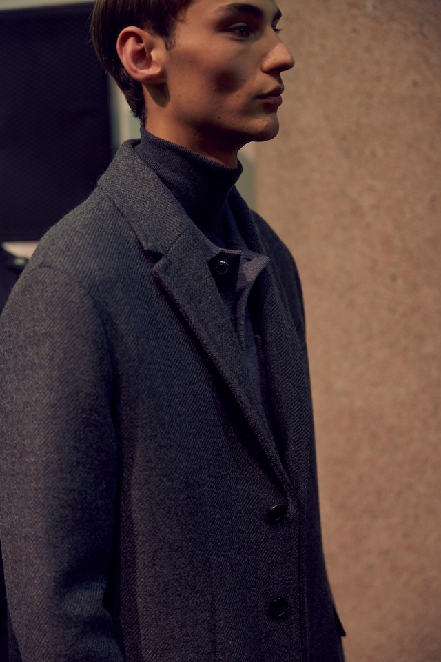 Neil Barrett AW15 backstage menswear Milan grey jacket 17