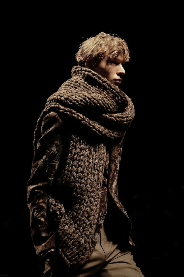 Salvatore Ferragamo Menswear Knitwear Brown Scarf Print AW15 1