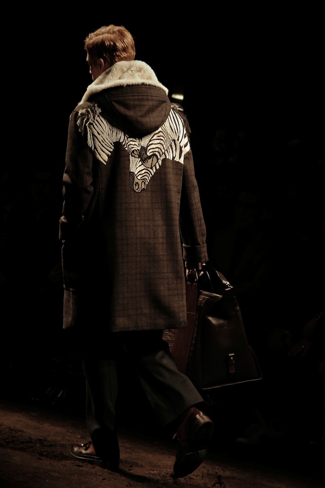 Salvatore Ferragamo AW15 Runway Check Zebra Wool Detail 28