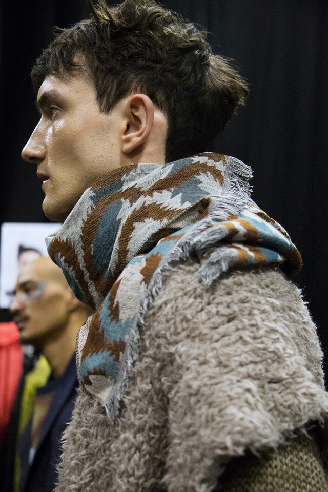 Vivienne Westwood AW15 brown + blue print scarf, Mens, Dazed 19