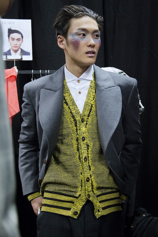 Vivienne Westwood AW15 yellow cardigan, Menswear, Dazed 21