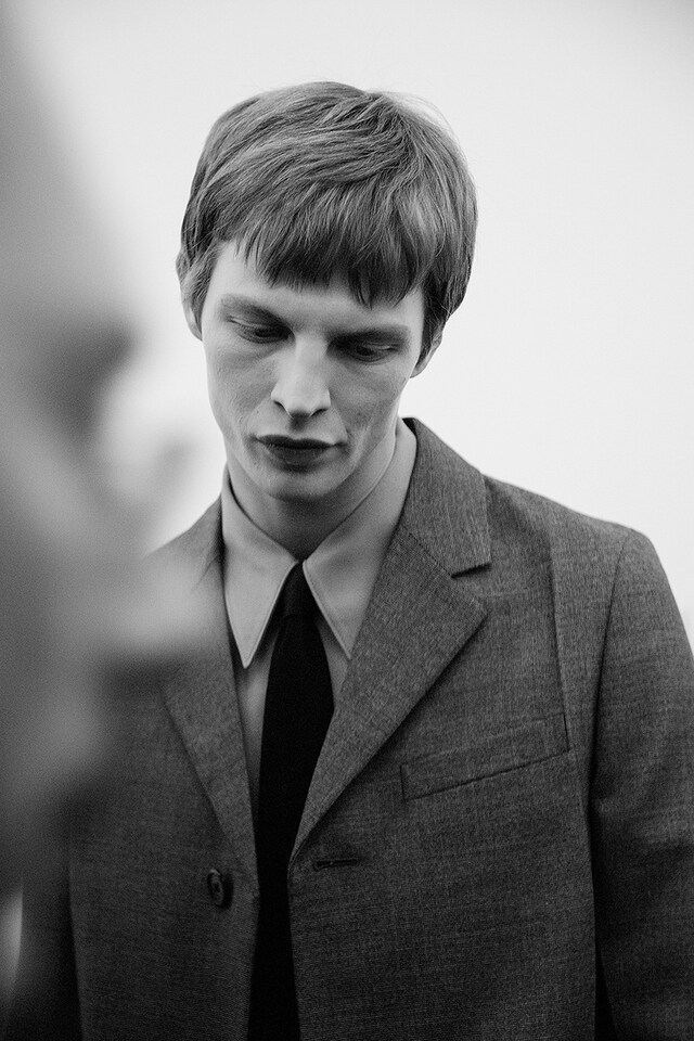 Prada AW15 shirt and tie, Dazed backstage 8