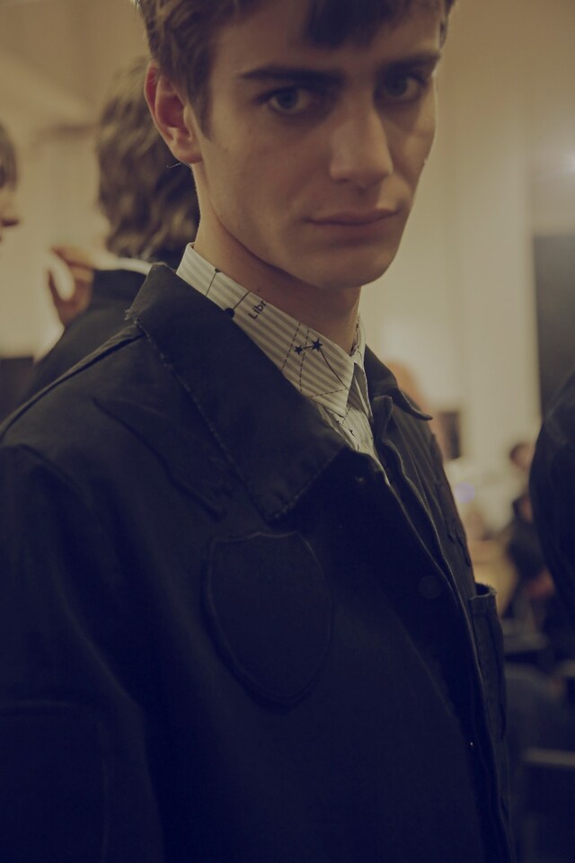 MSGM AW15 printed shirt, Menswear, Dazed backstage 11