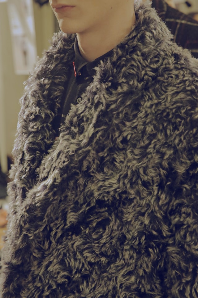 MSGM AW15 shaggy coat, Menswear, Dazed backstage 23