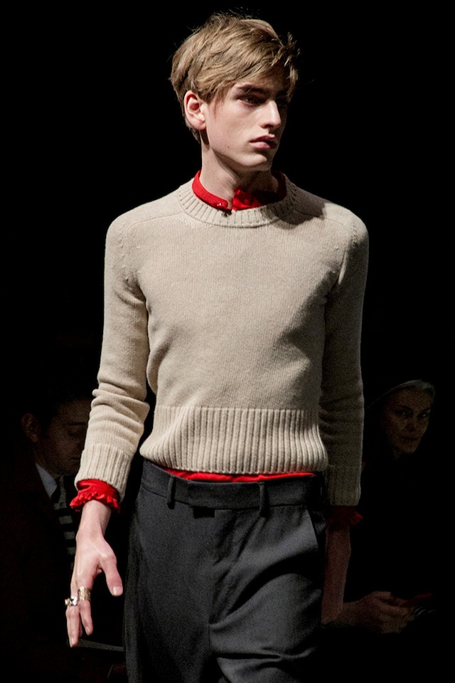 Gucci AW15 cropped beige jumper, Menswear, Dazed backstage 5
