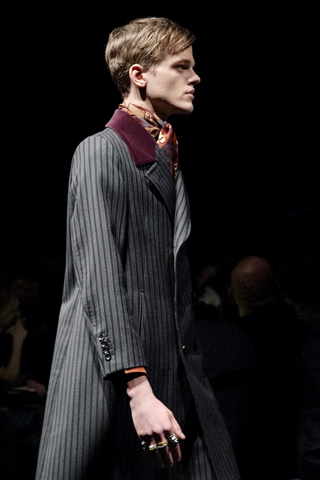 Gucci AW15 pinstriped coat, Menswear, Dazed backstage 10