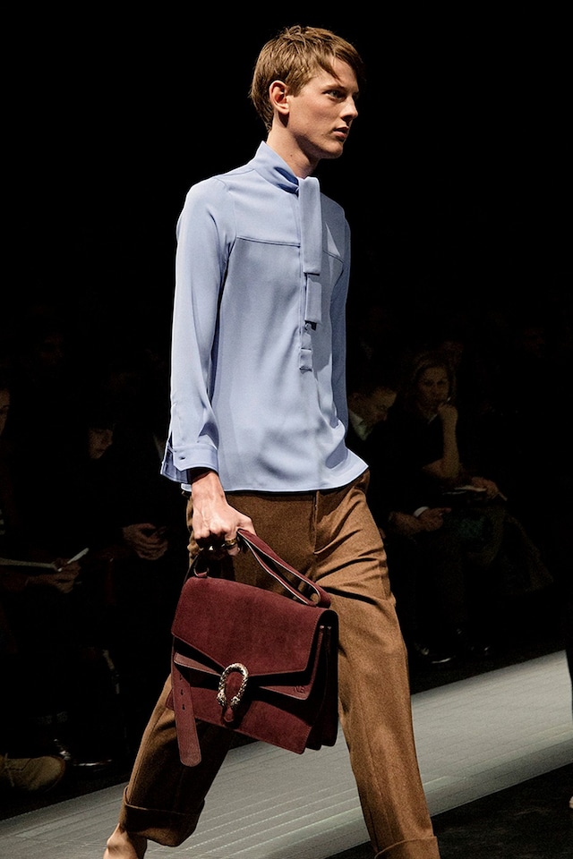 Gucci AW15 light blue shirt, Menswear, Dazed backstage 11