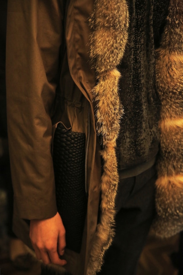 Roberto Cavalli AW15 fur detail brown pockets 21