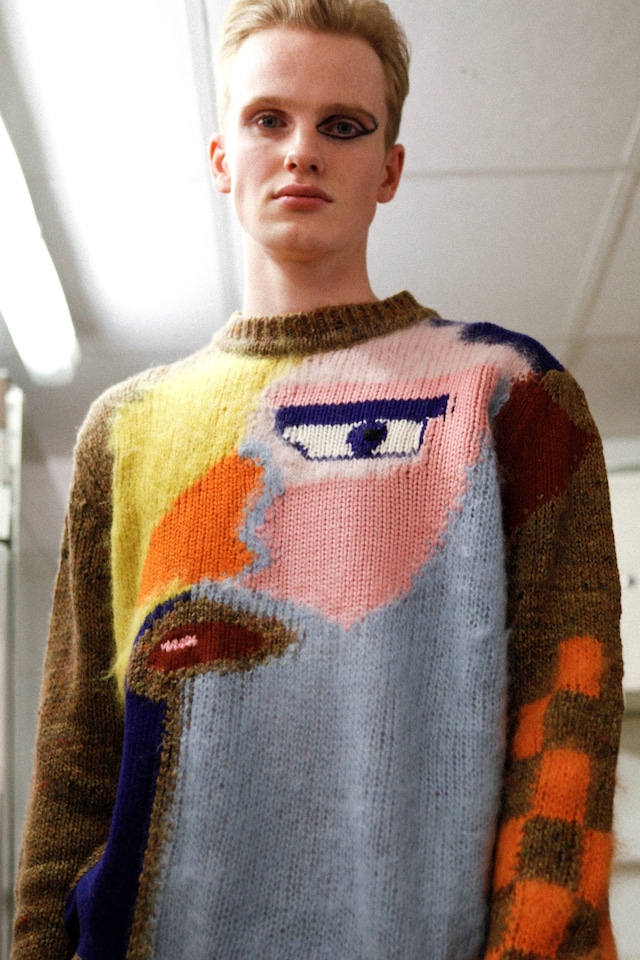Walter Van Beirendonck AW15 Graphic Knit Jumper Eyeliner 2