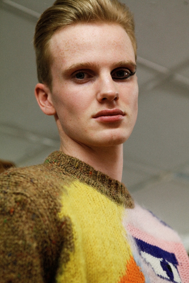 Walter Van Beirendonck AW15 Black Eyeliner Graphic Knitwear 14
