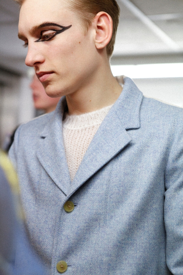 Walter Van Beirendonck AW15 Blue Pastel Button Blazer 12