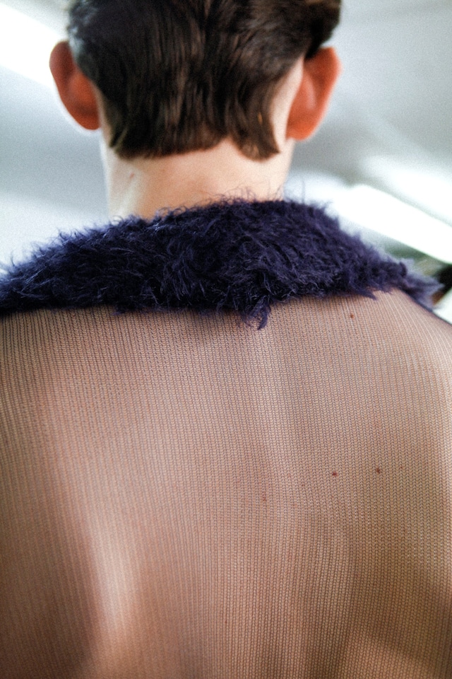 Walter Van Beirendonck AW15 Fluffy Neckline Sheer Back 24