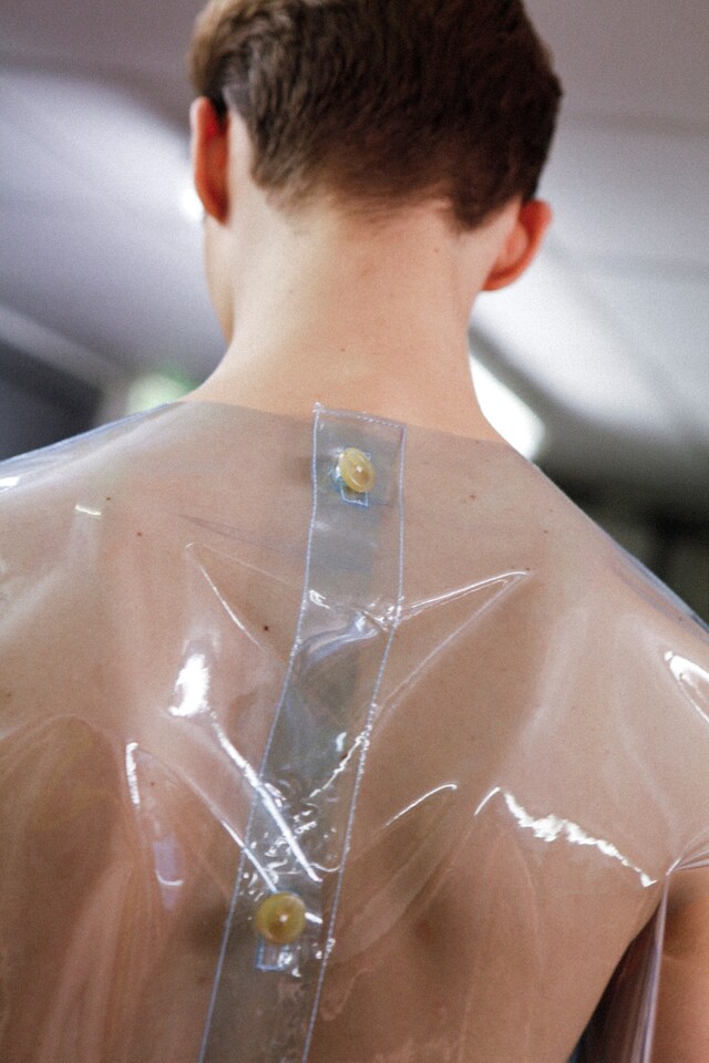 Walter Van Beirendonck AW15 Clear Plastic Button Back 26