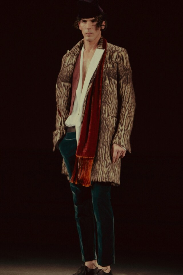 Haider Ackermann AW15 Animal Print Jacket Velvet Scarf 11