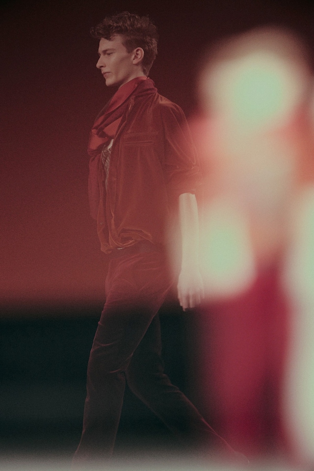 Haider Ackermann AW15 Red Scarf Velvet Jacket 12