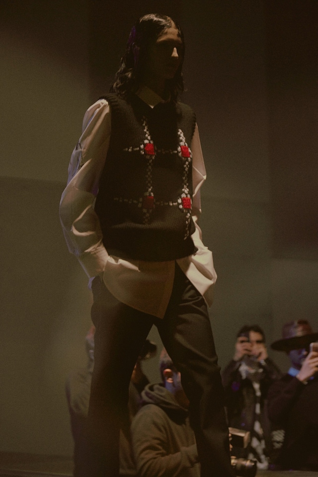 Raf Simons AW15 White Shirt Sleeveless Knit Embroidery 10