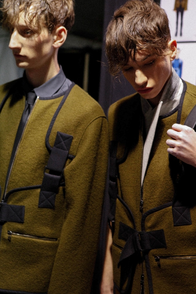 Phillip Lim AW15 Mens Paris Backstage Coat Green Beige 5