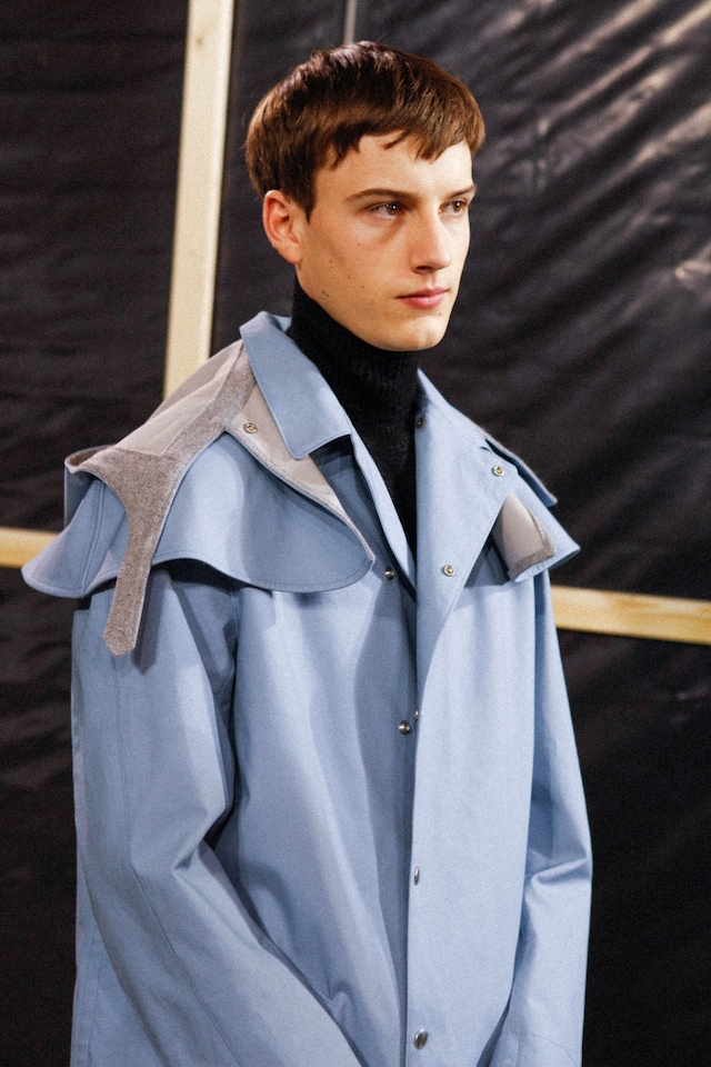 Kolor AW15 Mens Turtle Neck Blue Structured Trench 3