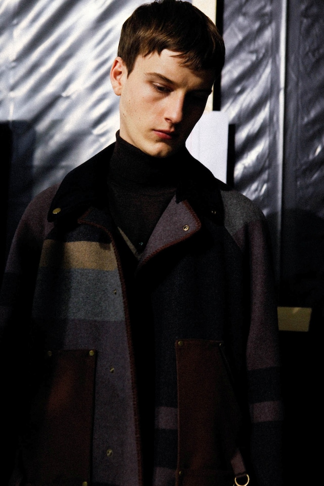 Kolor AW15 Mens Turtle Neck Multicolour Wool Coat 6