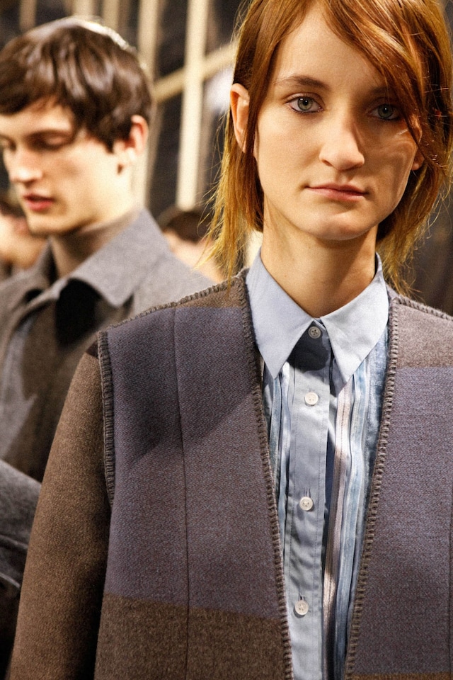 Kolor AW15 Mens Blue Button Up Shirt Wool Cardigan 4