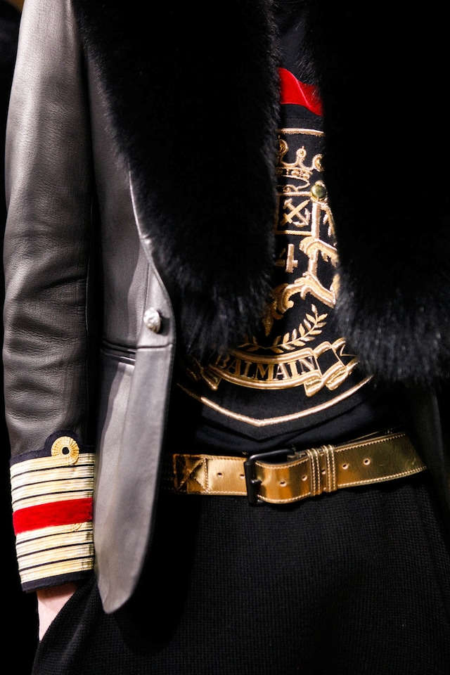 Backstage Balmain AW15 paris embroider gray gold nautical 12