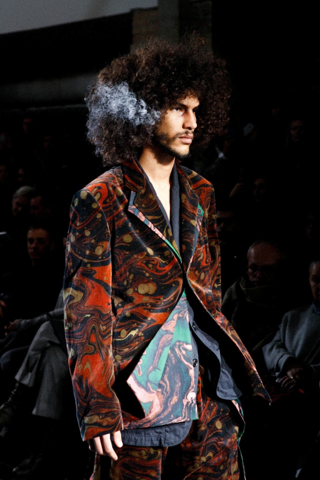 Yohji Yamamoto AW15 Afro Streak Oil Slick Print Suit 0
