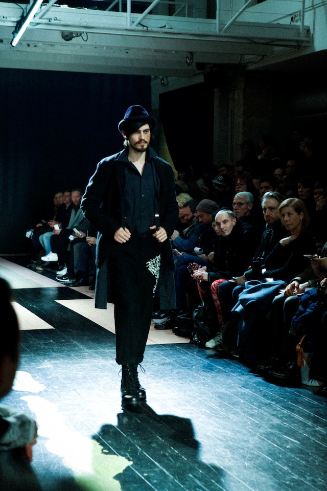Yohji Yamamoto AW15 Blue Fedora Roll Cuff Trousers Print 13