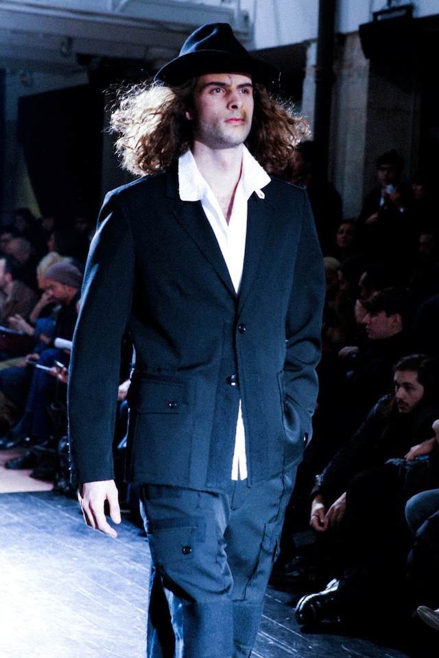Yohji Yamamoto AW15 Blue Fedora Pocket Suit White Shirt 14