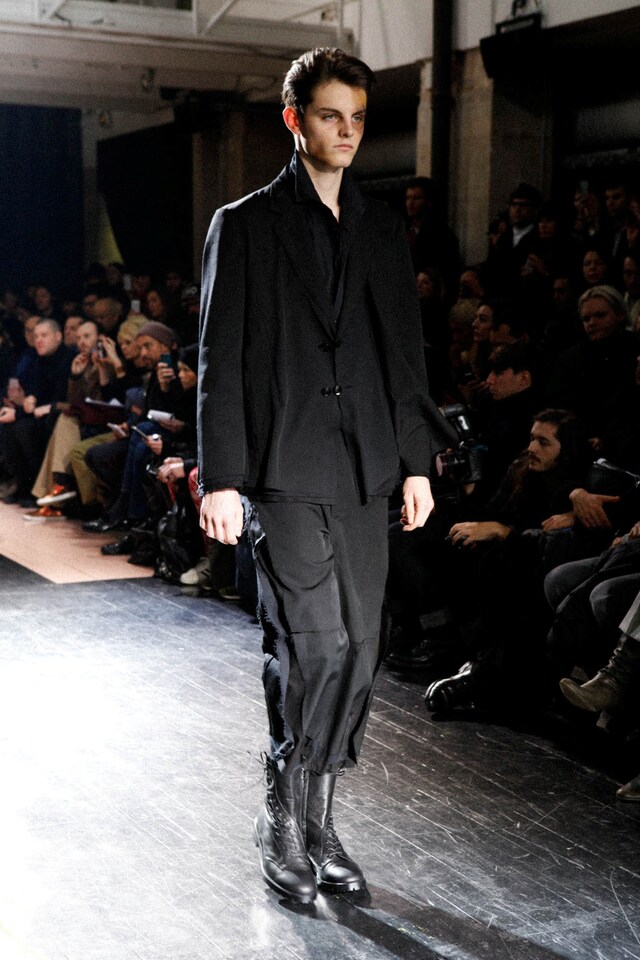 Yohji Yamamoto AW15 Black Loose Suit Lace Up Boots 10