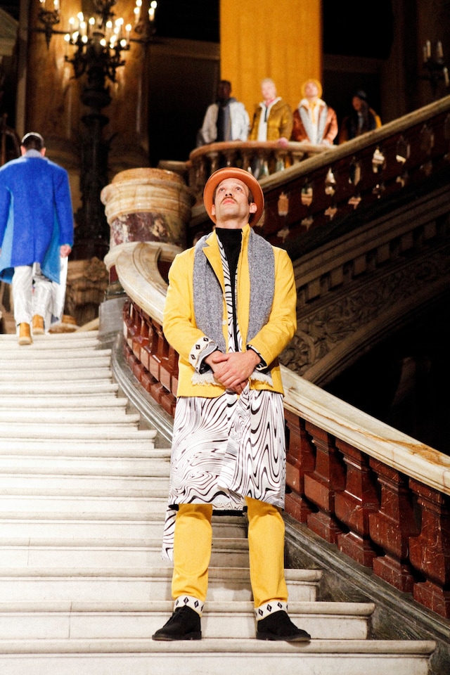 Pigalle AW15 Mens Hat Fringe Scarf Yellow Jacket Pattern 14