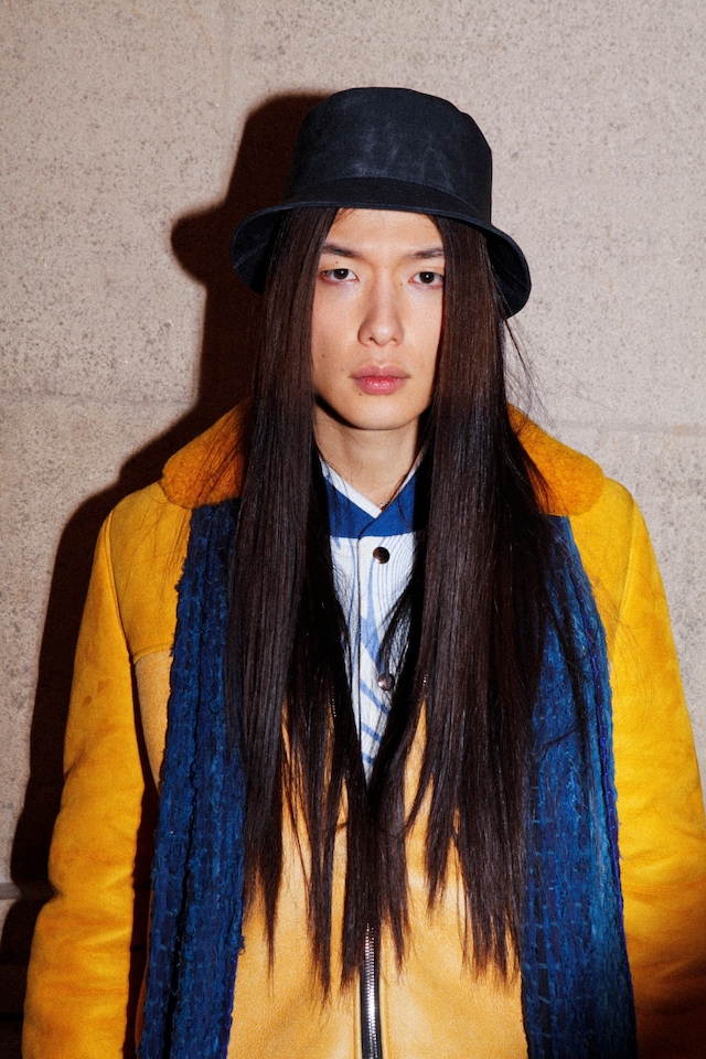 Pigalle AW15 Mens Bucket Hat Long Hair Scarf Yellow Coat 2