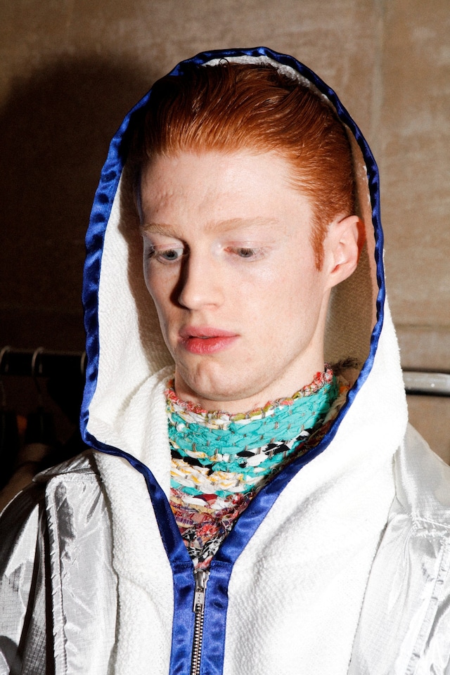 Pigalle AW15 Mens Blue Ribbon Edging Woven High Neck Top 15