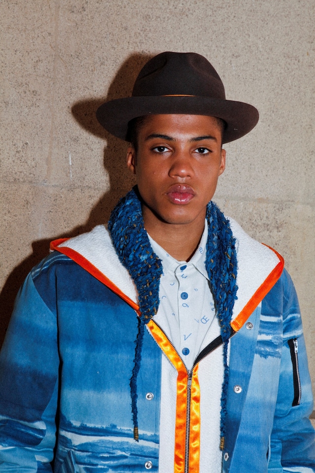 Pigalle AW15 Mens Brown Fedora Blue Landscape Print Orange 7