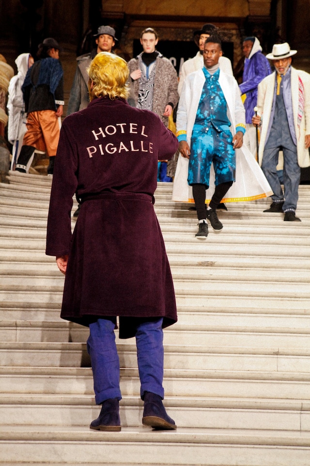 Pigalle AW15 Mens Maroon Hotel Pigalle Robe Back Print 21