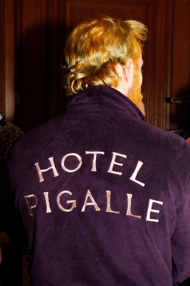 Pigalle AW15 Mens Maroon Hotel Pigalle Logo Robe 23