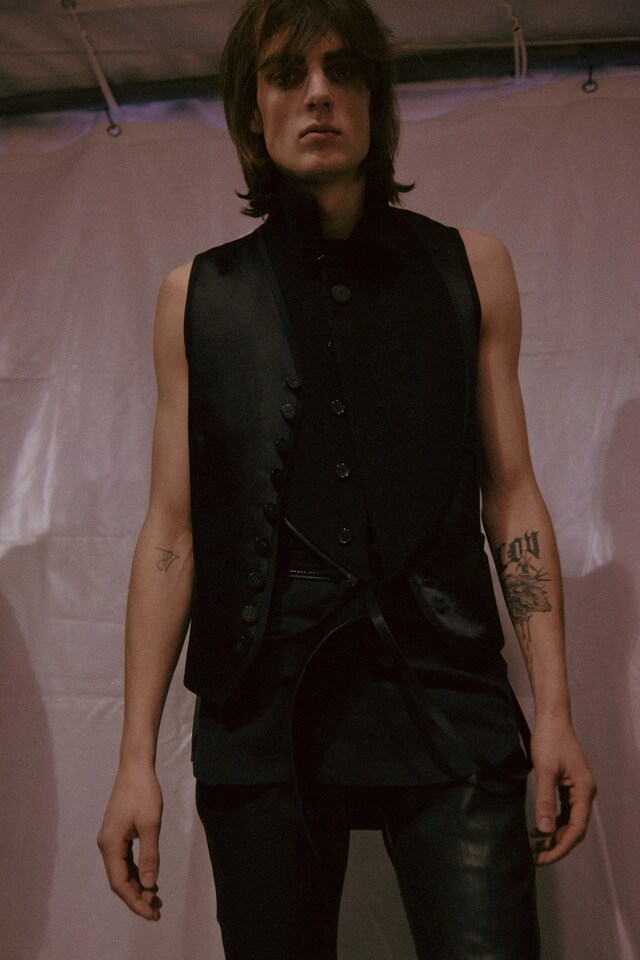 Ann Demeulemeester AW15 Black Waistcoat Leather Trousers 1
