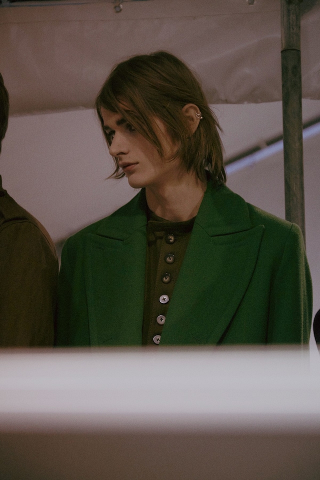 Ann Demeulemeester AW15 Green Coat Button Up 15