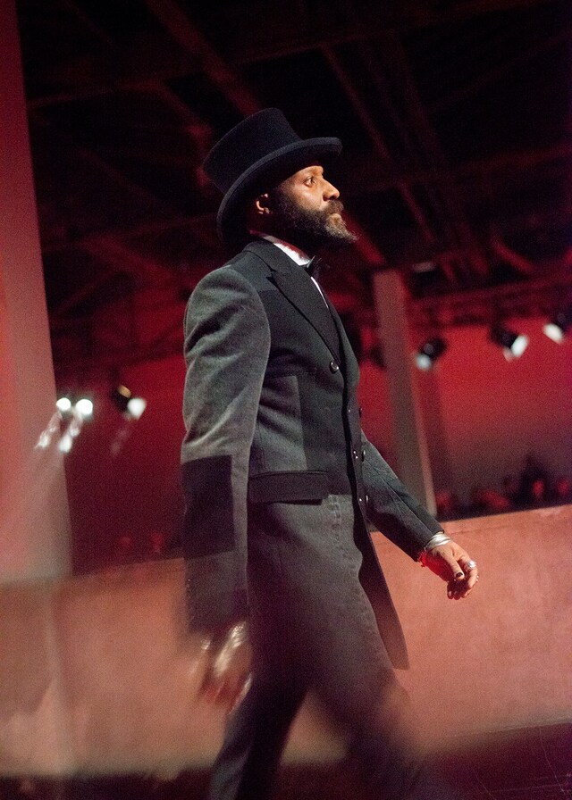 Junya Watanabe AW15 Top Hat Patchwork Grey Longline Coat 6